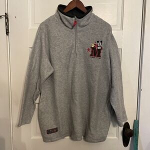 Licensed Disney Plus Mickey Mouse Grey Half Zip Pull‎ Over 2X